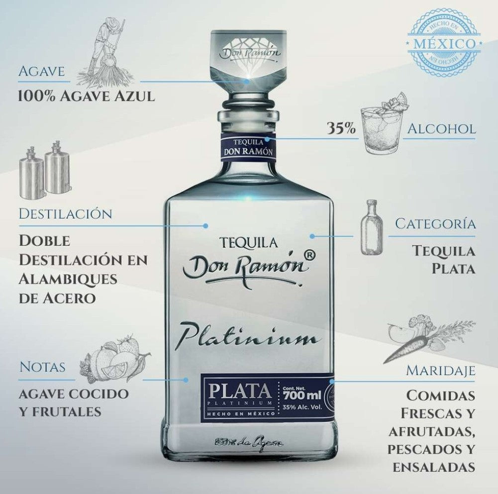 Tequila Don Ramón Platinum Plata 700ml