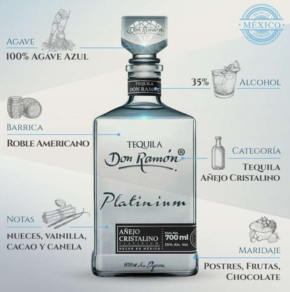 Tequila Don Ramón Platinum Alejo Cristalino 700ml